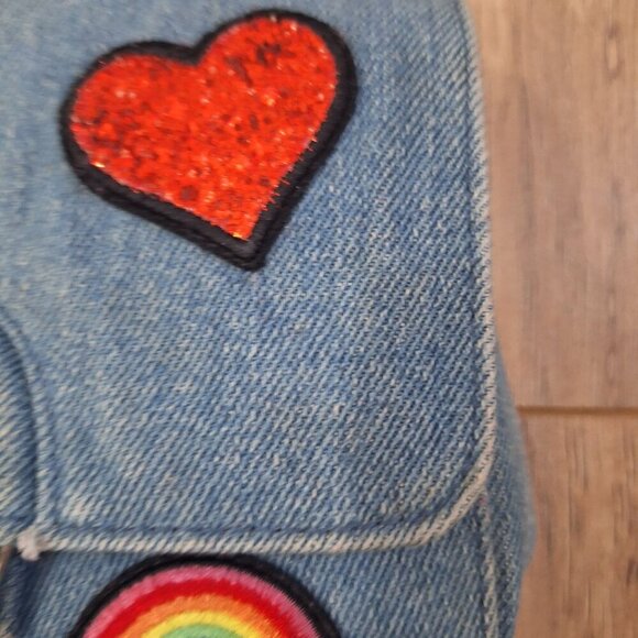 Embroidered Patch whimsical Jean Purse - Picture 10 of 13